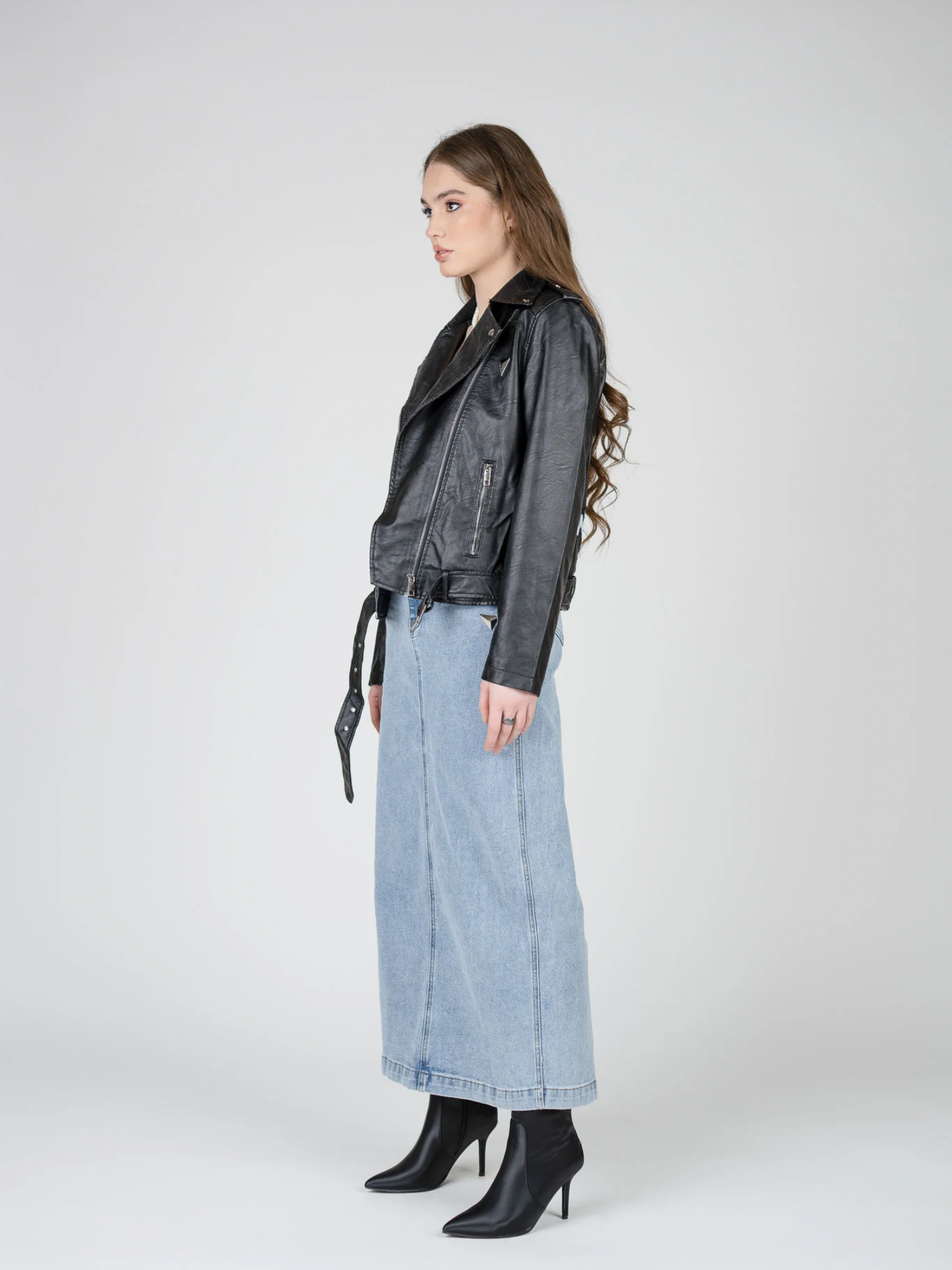 Maxi denim skirt